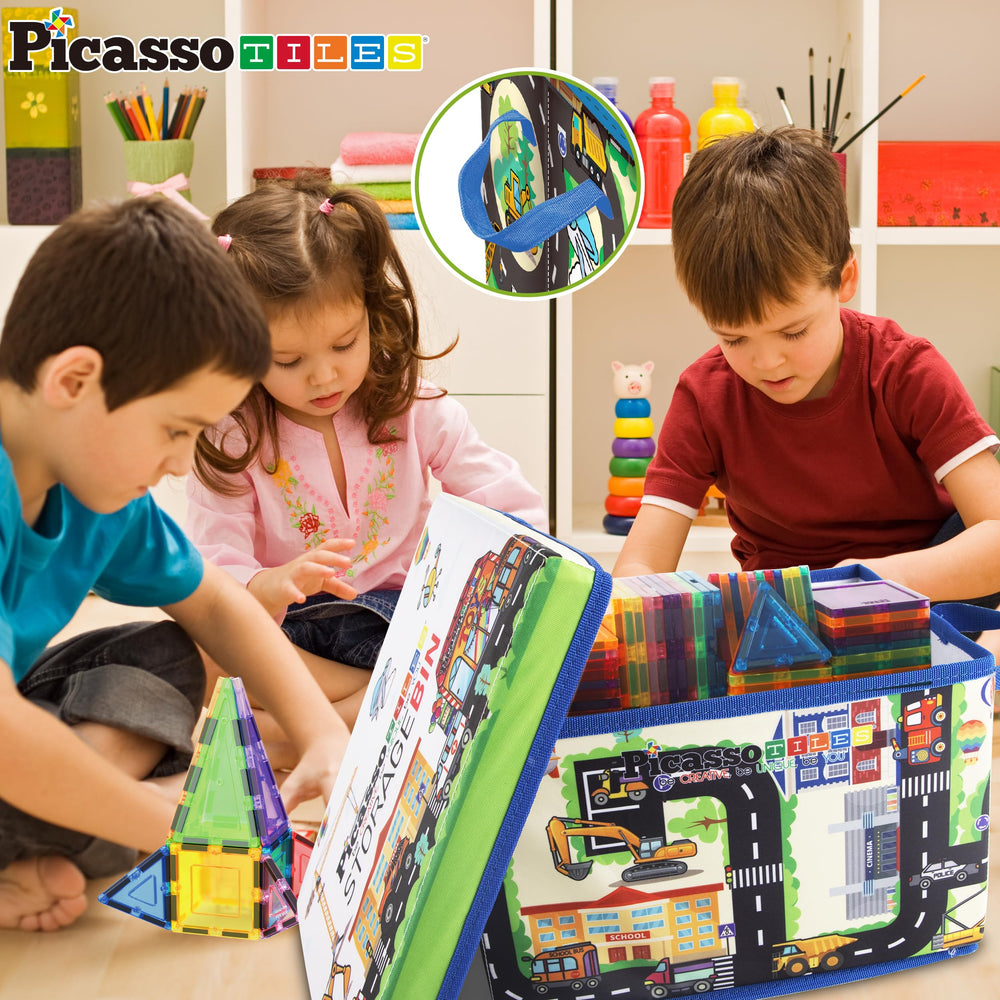 PicassoTiles multipurpose storage bin suits various sets for versatile play sessions.