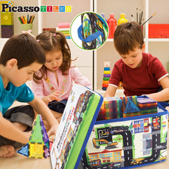 PicassoTiles multipurpose storage bin suits various sets for versatile play sessions.