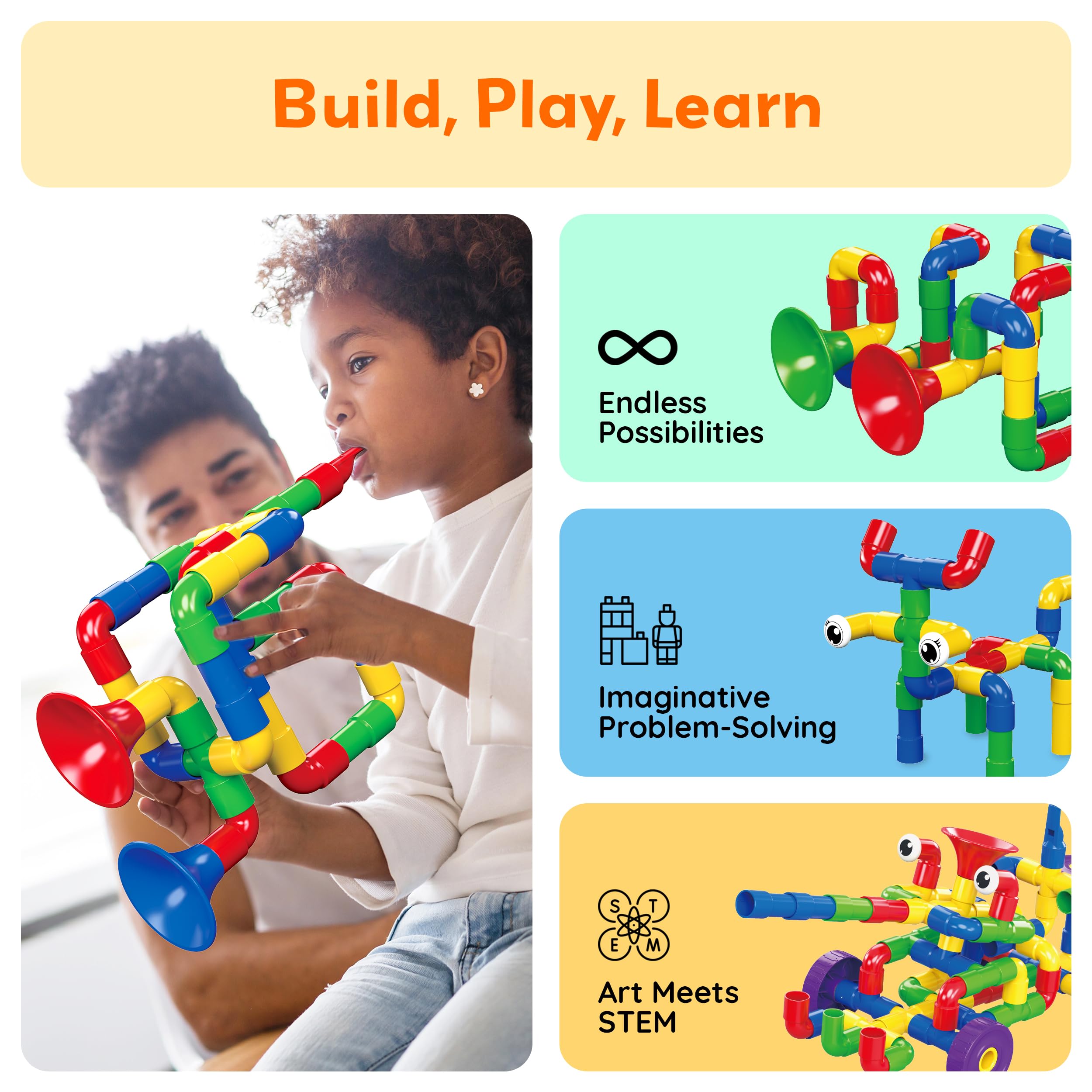 PicassoTiles PTT136 idea book with 14 designs to spark builds
