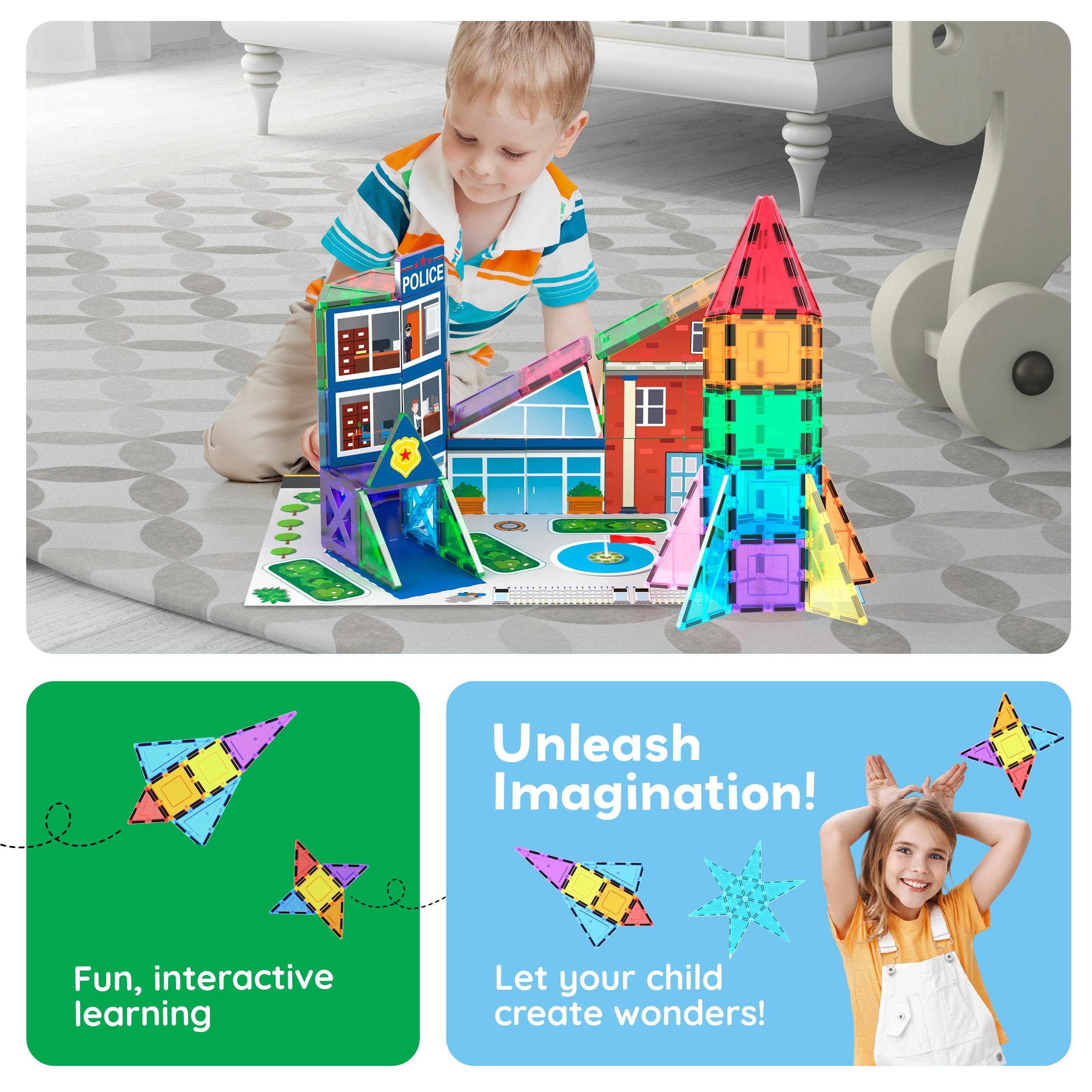 PicassoTiles Rocket Booster educational set proves magnetic versatility for teamwork.
