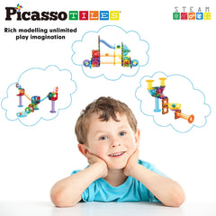 PicassoTiles family-friendly STEM kit encourages focus and cooperative play.
