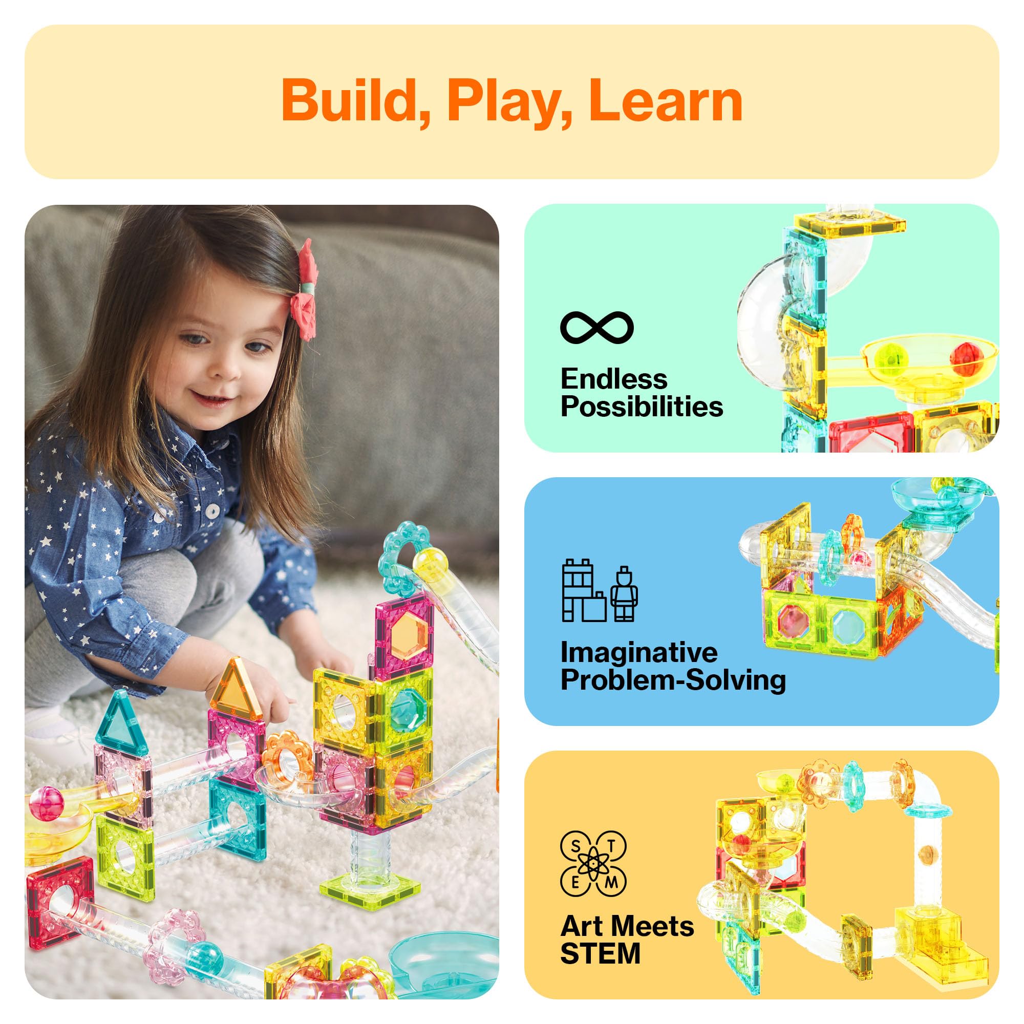PicassoTiles tabletop play area ideal for small spaces and focused building