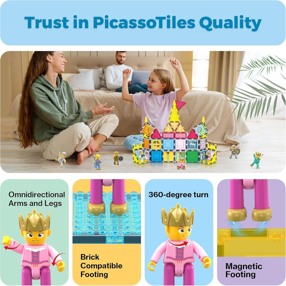 PicassoTiles toddler imaginative play with magnetic figures.