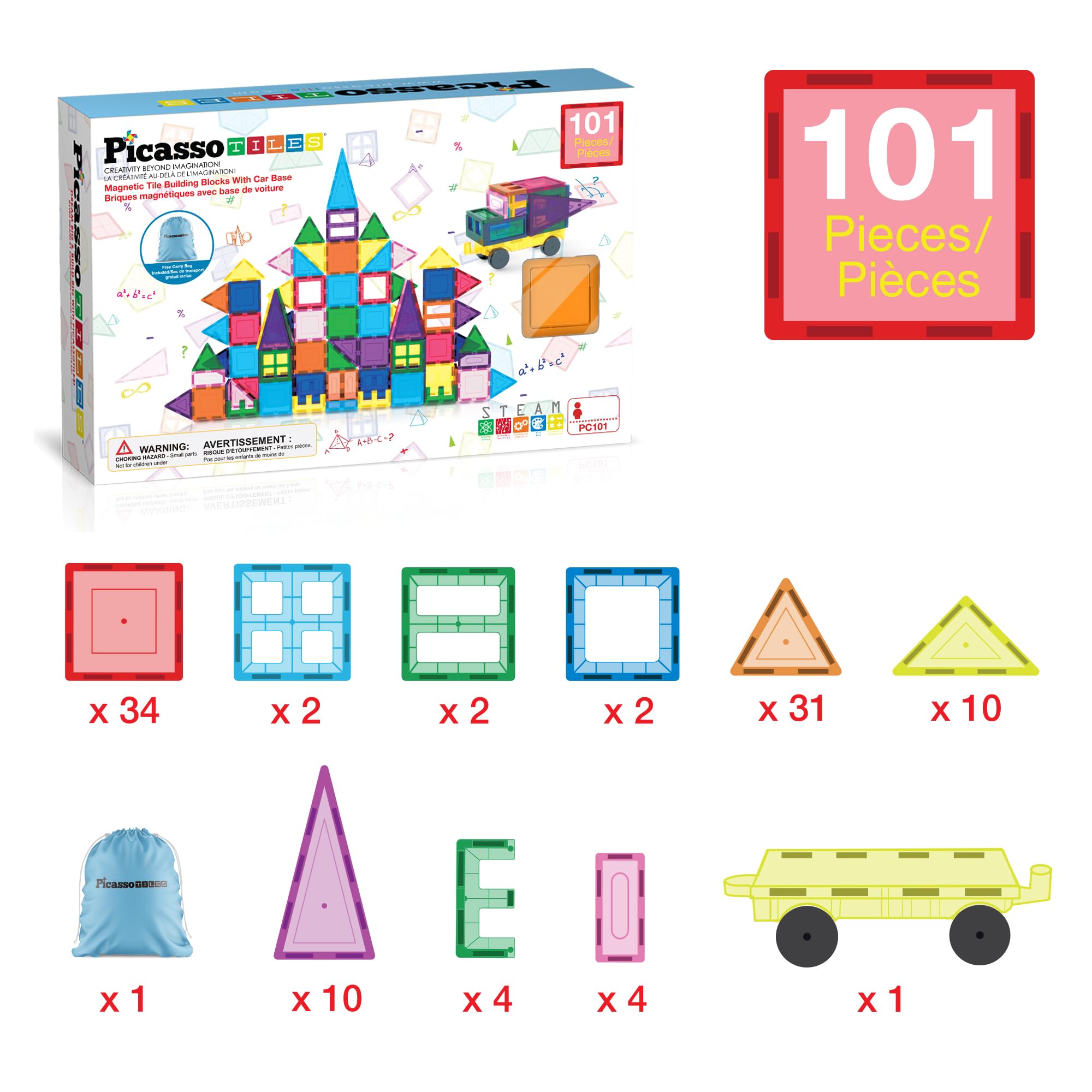 PicassoTiles colorful tiles boost creative building and spatial learning.