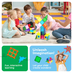 PicassoTiles smooth-edged tiles ensure safe toddler handling.