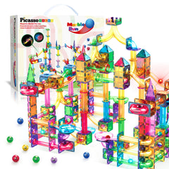 PicassoTiles 200pc kit wide shot offering a colorful magnetic maze for creative play