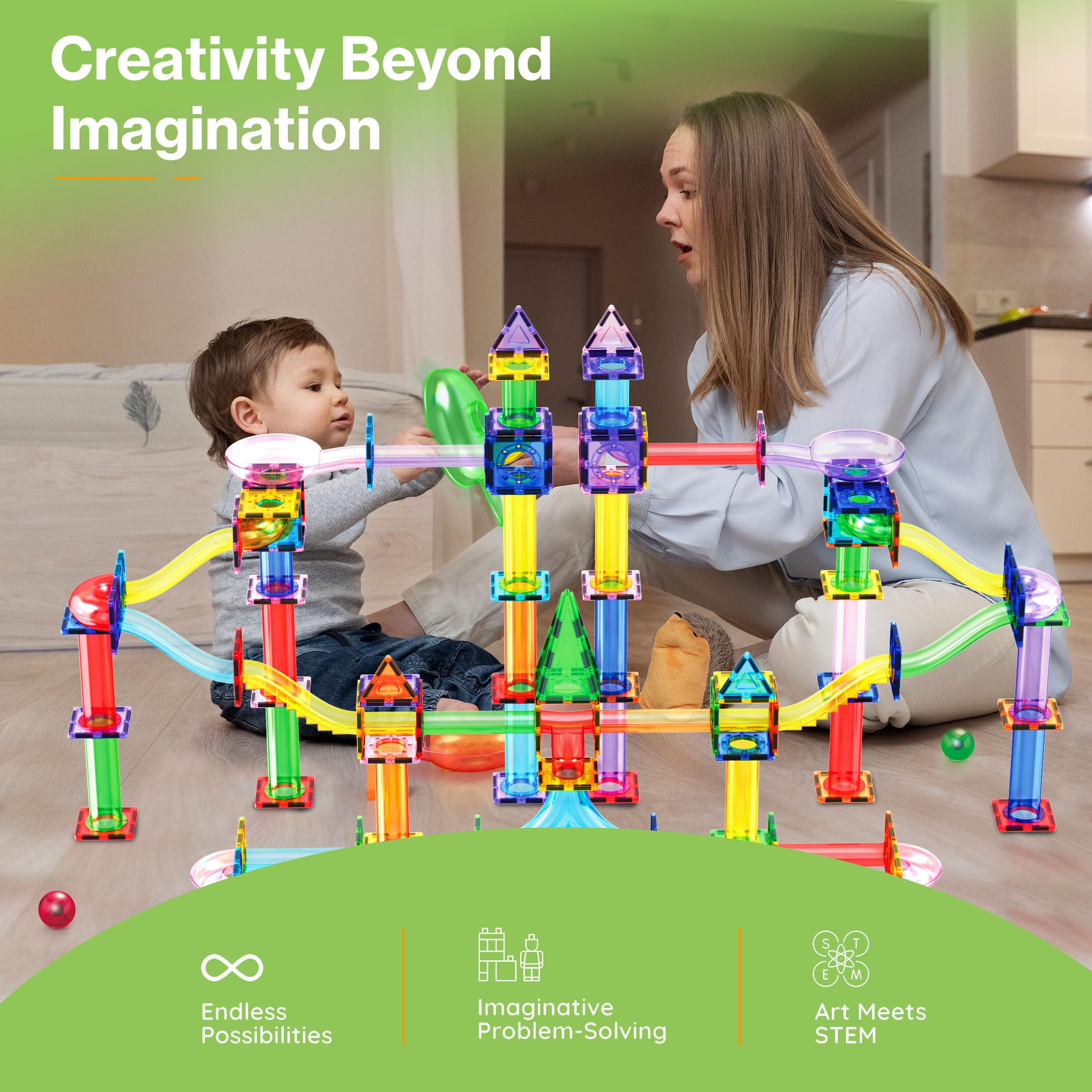 PicassoTiles 200pc educational toy boosts spatial reasoning through hands-on construction