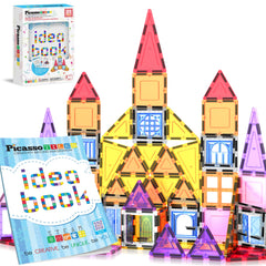 PicassoTiles 21pcs magnetic tiles overview showing starter set for creative building and STEM play.