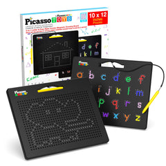 PicassoTiles 2-in-1 magnetic drawing board front view with large surface for drawing.
