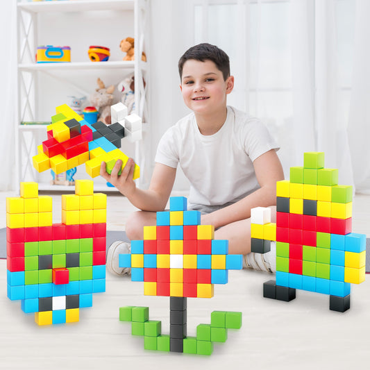 PicassoTiles 60pc magnetic cubes form an animal model, fostering imaginative play and design skills.