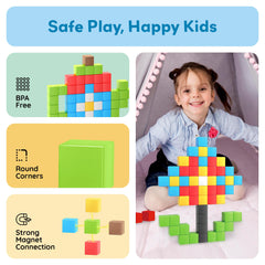 PicassoTiles 60pc set encourages group challenges and teamwork in classrooms or family games.