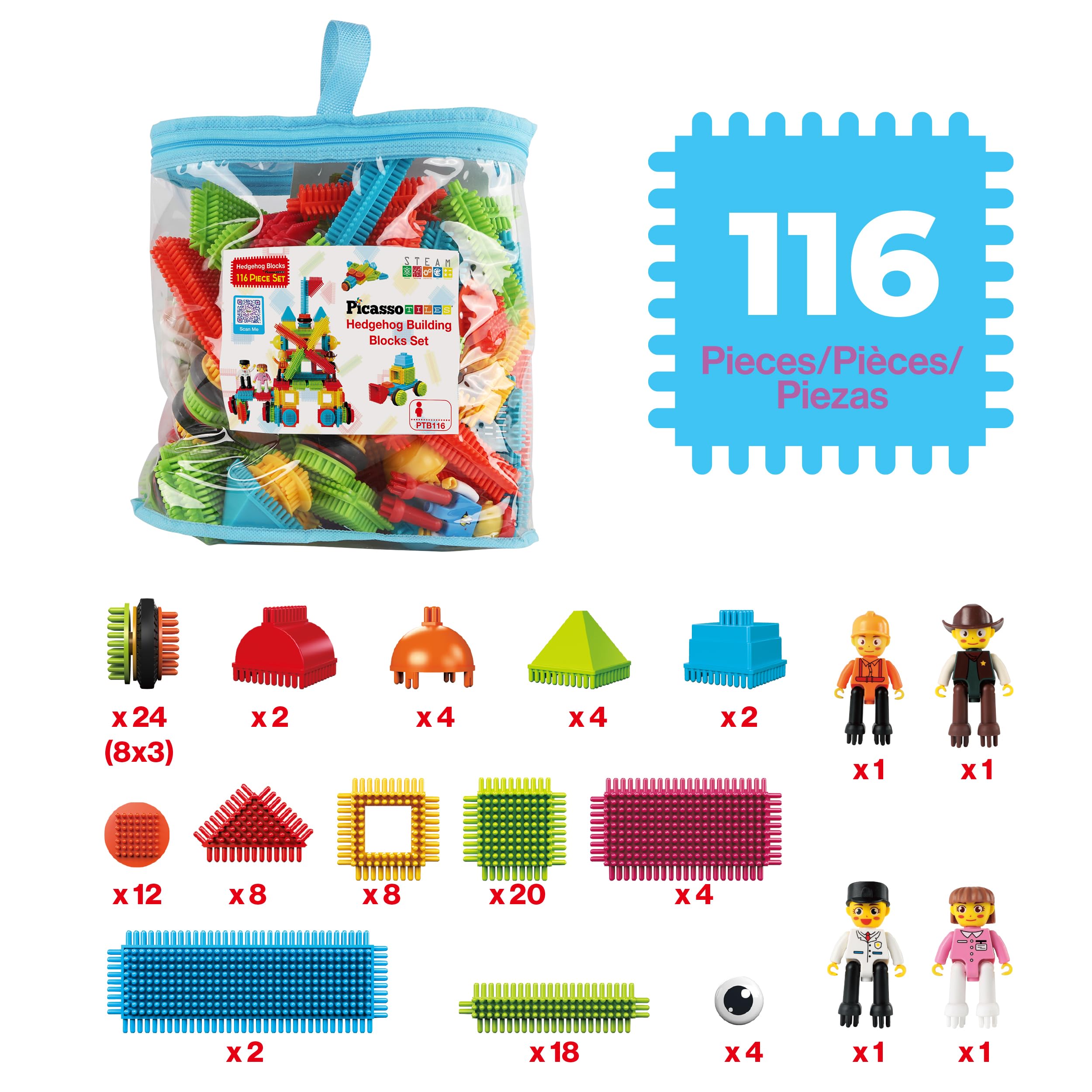 PicassoTiles four action figures enhance storytelling and scene creation