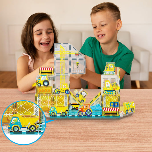 PicassoTiles action figures cable car enabling imaginative rides in building stories.