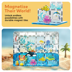 PicassoTiles aquarium octopus figure sparks interactive, cooperative building.