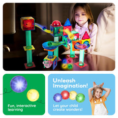 PicassoTiles battery-powered LEDs activate with motion for dynamic, screen-free fun.