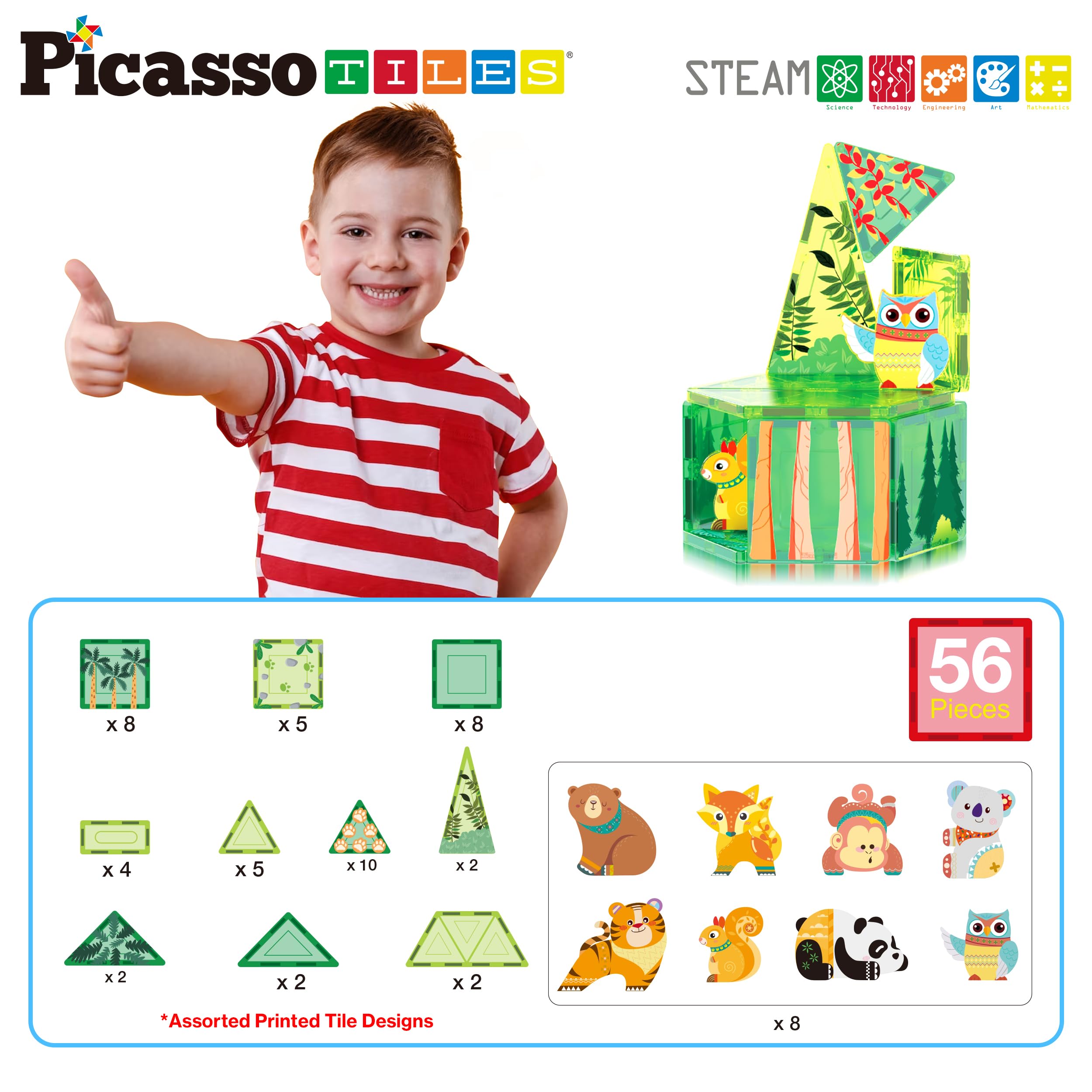 PicassoTiles bear figure: sturdy woodland character for pretend play