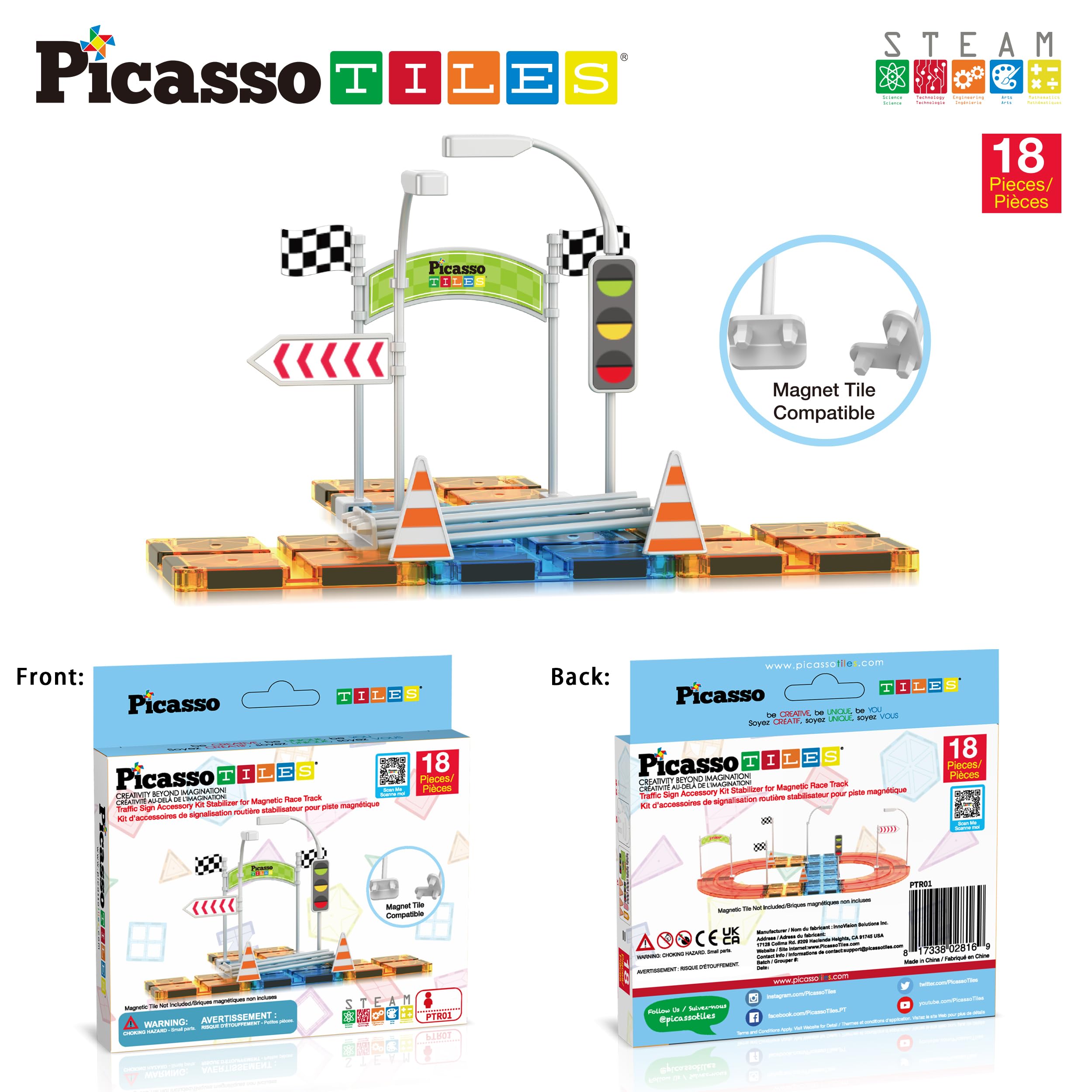PicassoTiles BPA-free accessories ensure safe exploration for kids.