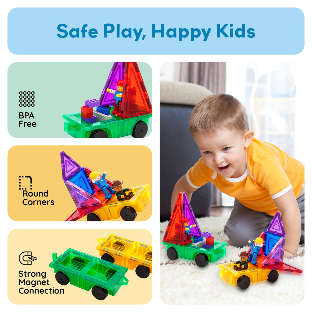 PicassoTiles BPA-free materials ensure safe, tactile exploration during creativity time.