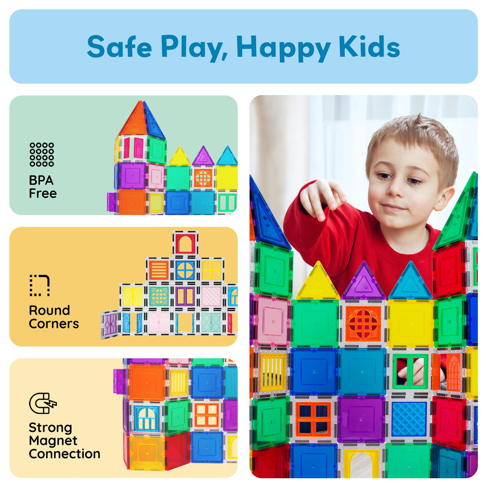 PicassoTiles BPA-free and non-toxic parts ensure safe exploration.