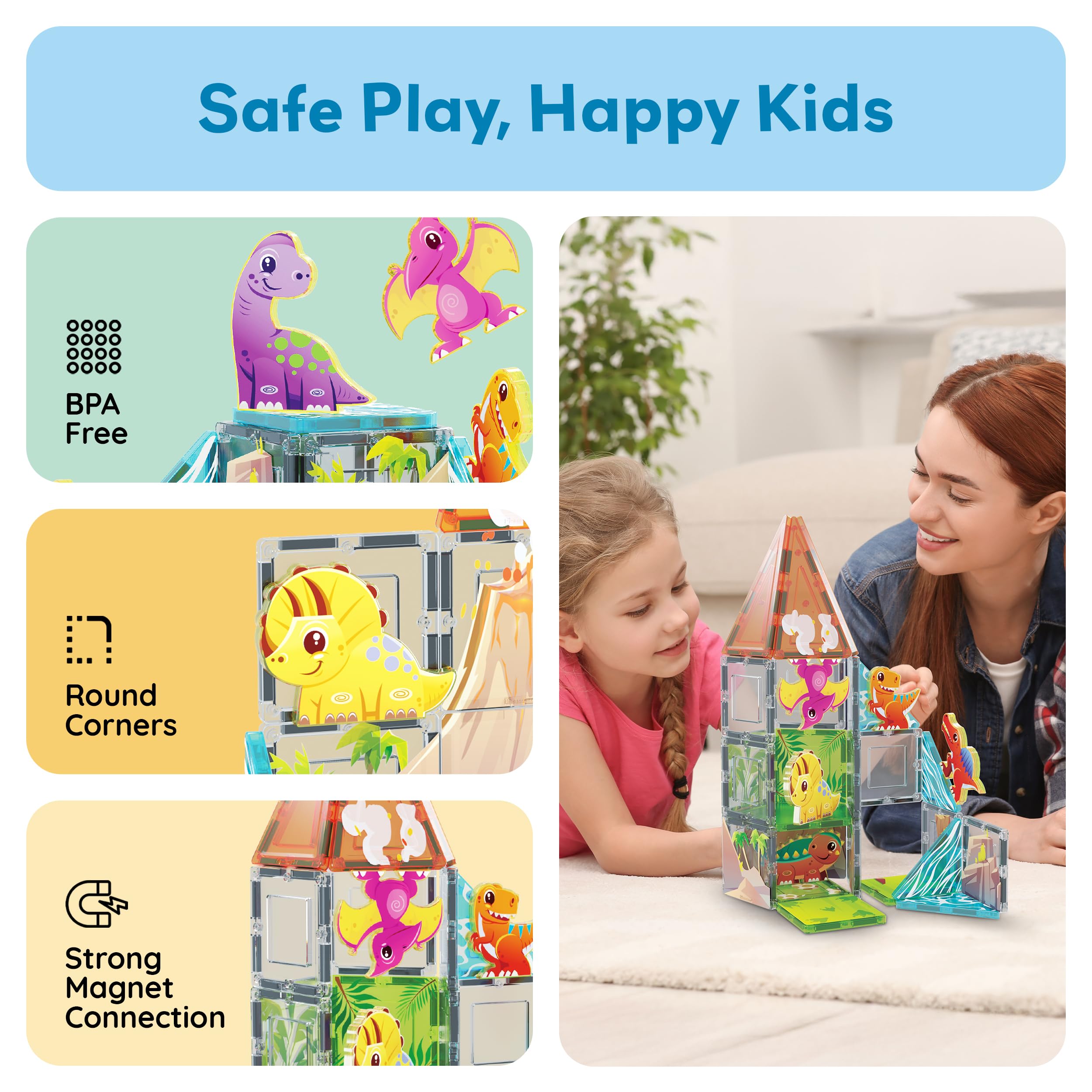 PicassoTiles BPA-free safety design for worry-free play sessions.