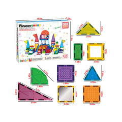 PicassoTiles bricks and magnetic tiles assembly for tall, sturdy structures