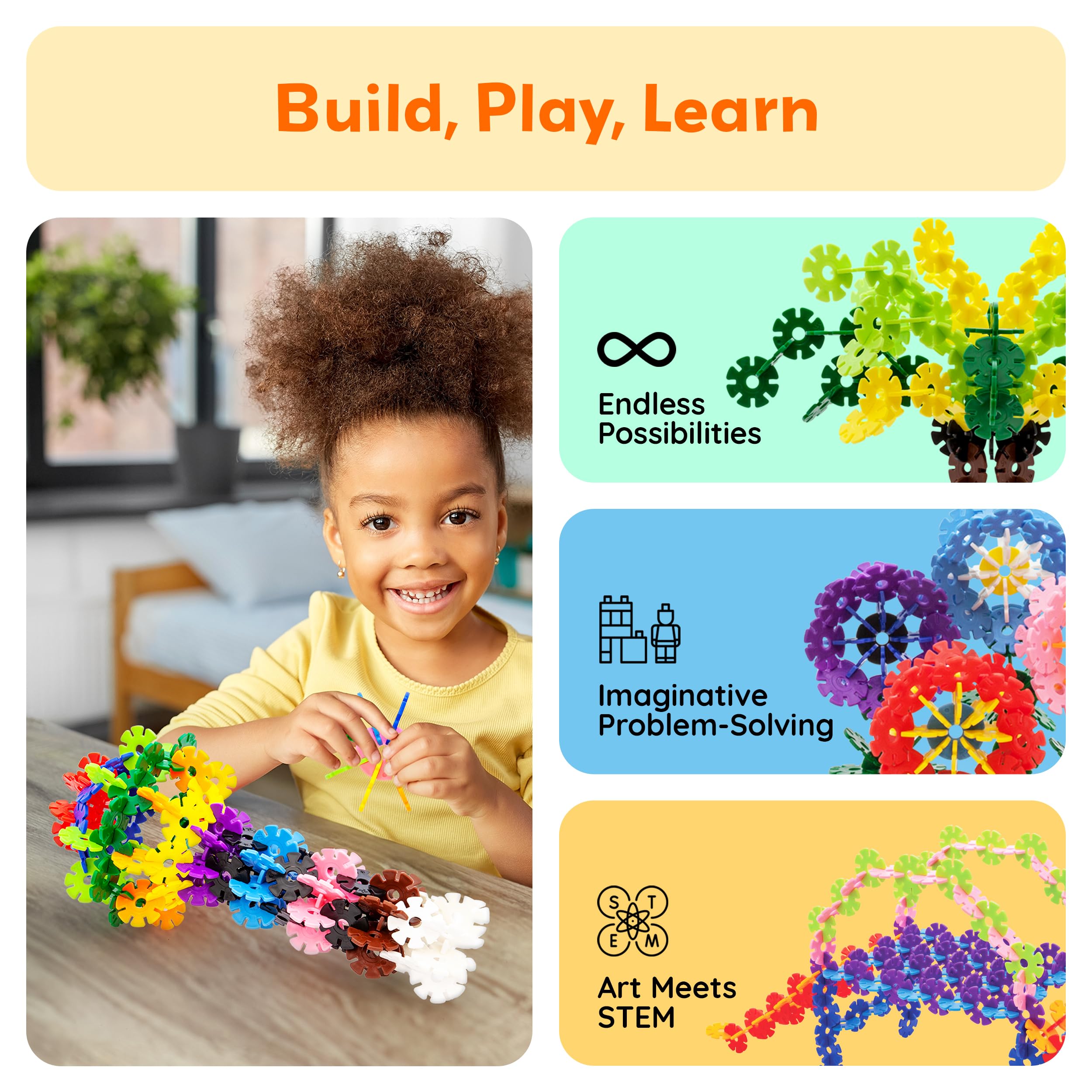 PicassoTiles 300-piece set fuels big ideas with scalable, multi-disc structures.