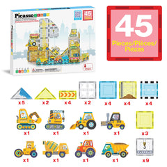 PicassoTiles bulldozer promotes problem solving during imaginative building sessions