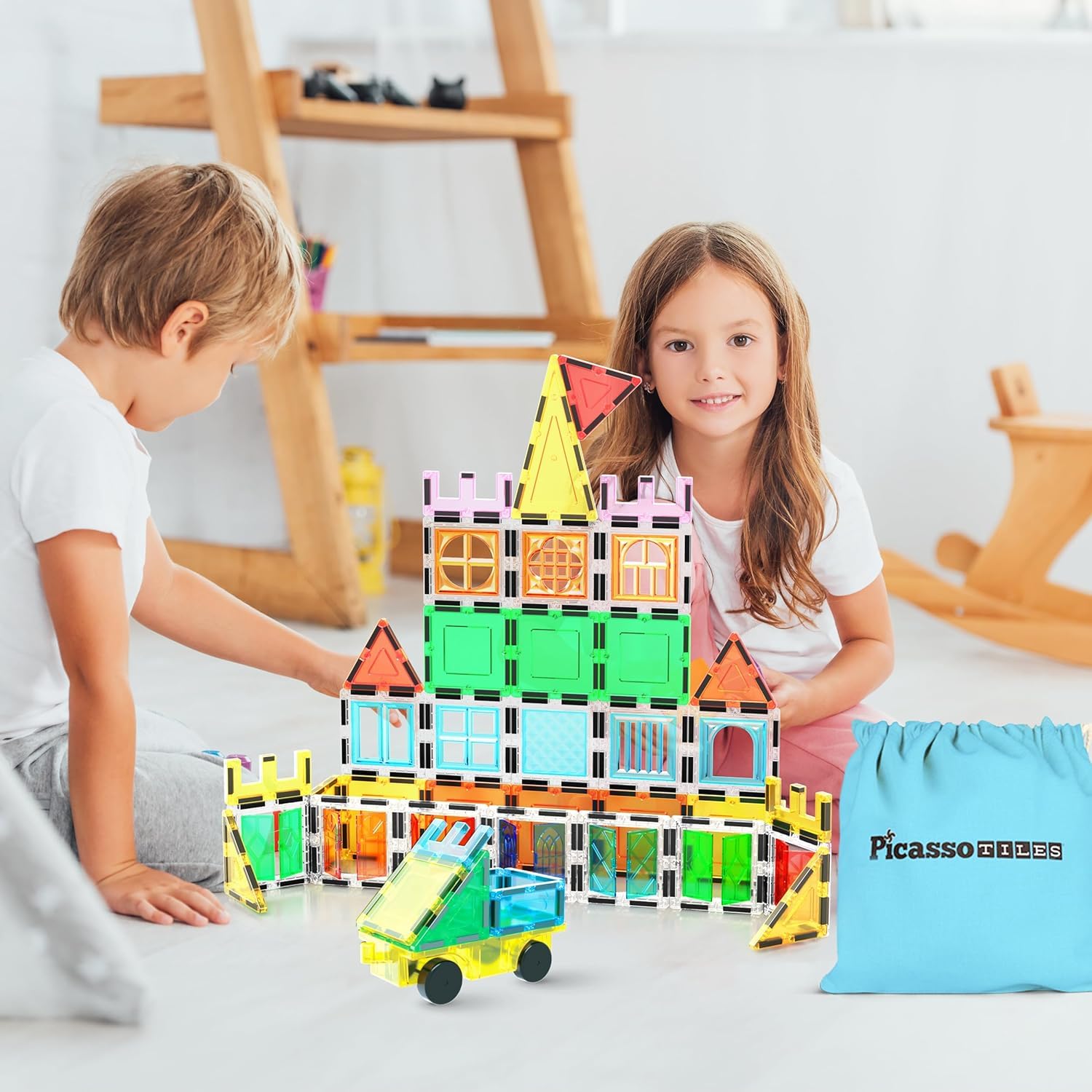 PicassoTiles car base for magnetic builds supports storytelling and hands-on exploration.
