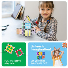 PicassoTiles castle-build visuals highlight imaginative play and storytelling.
