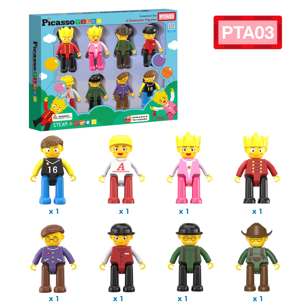 PicassoTiles character legs move—flexible poses for action scenes.