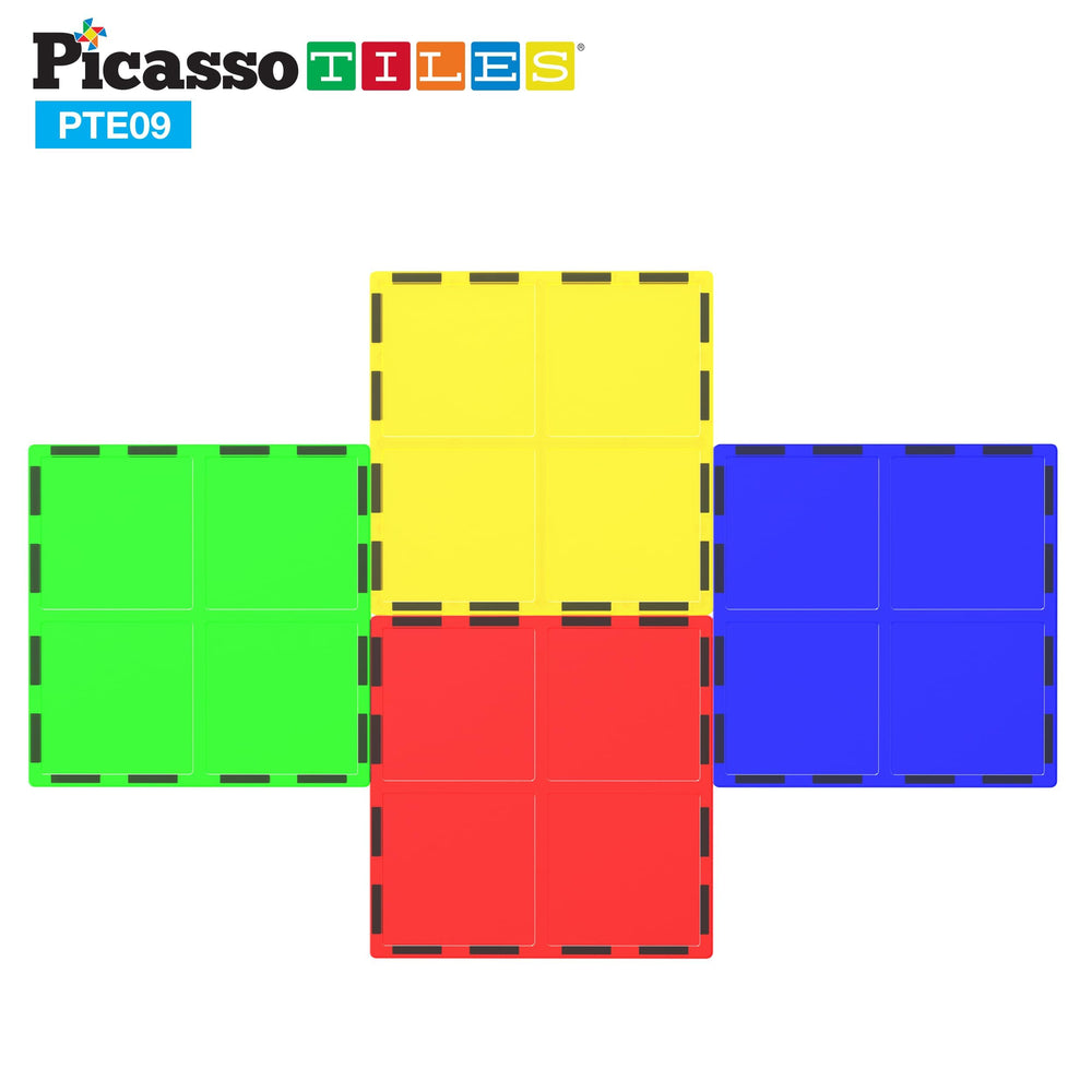 PicassoTiles close-up magnetic tiles show secure connections for versatile designs
