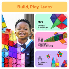 PicassoTiles colorful tiles demonstrate visual appeal and learning through play.