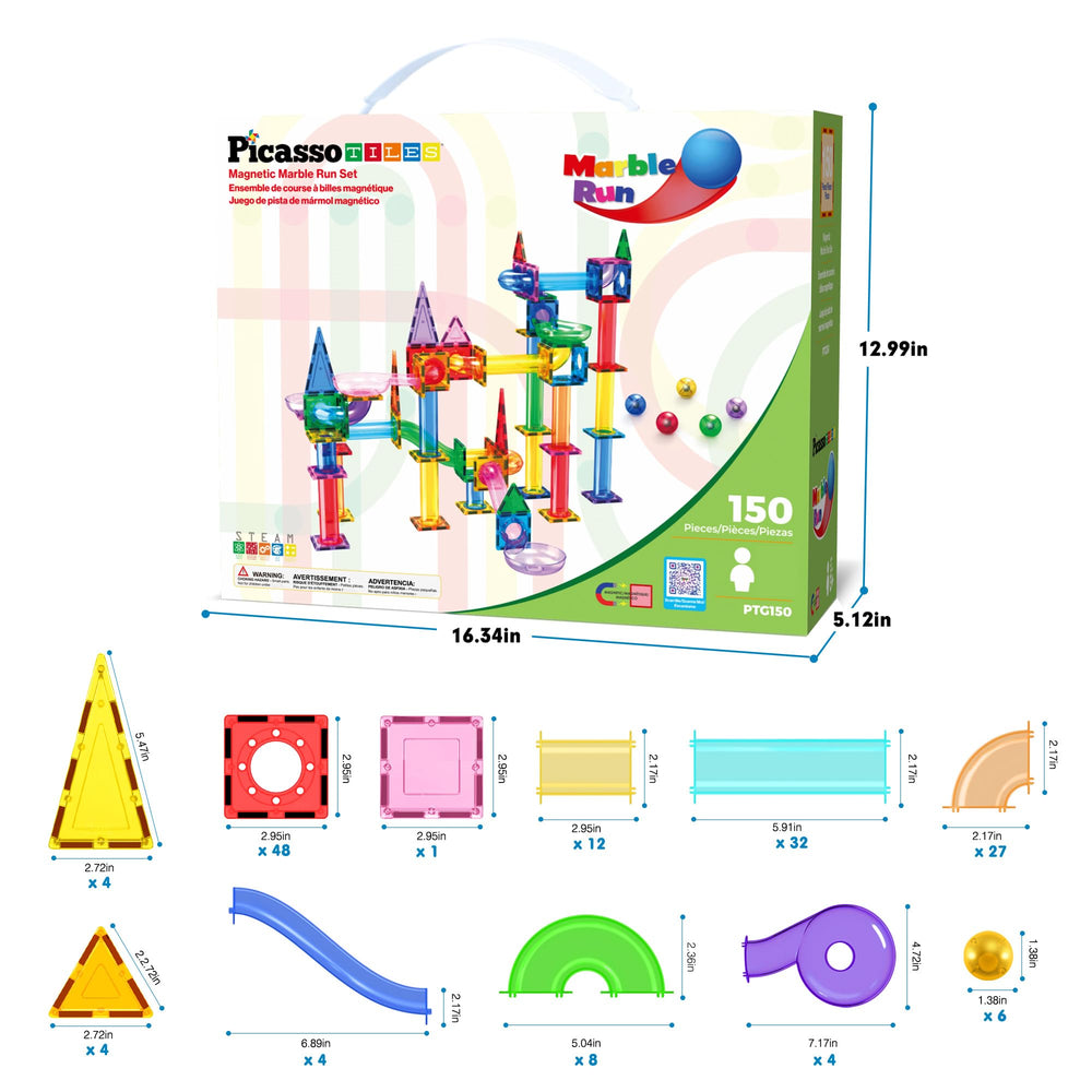 PicassoTiles colorful translucent tiles highlight vibrant parts for imaginative building.