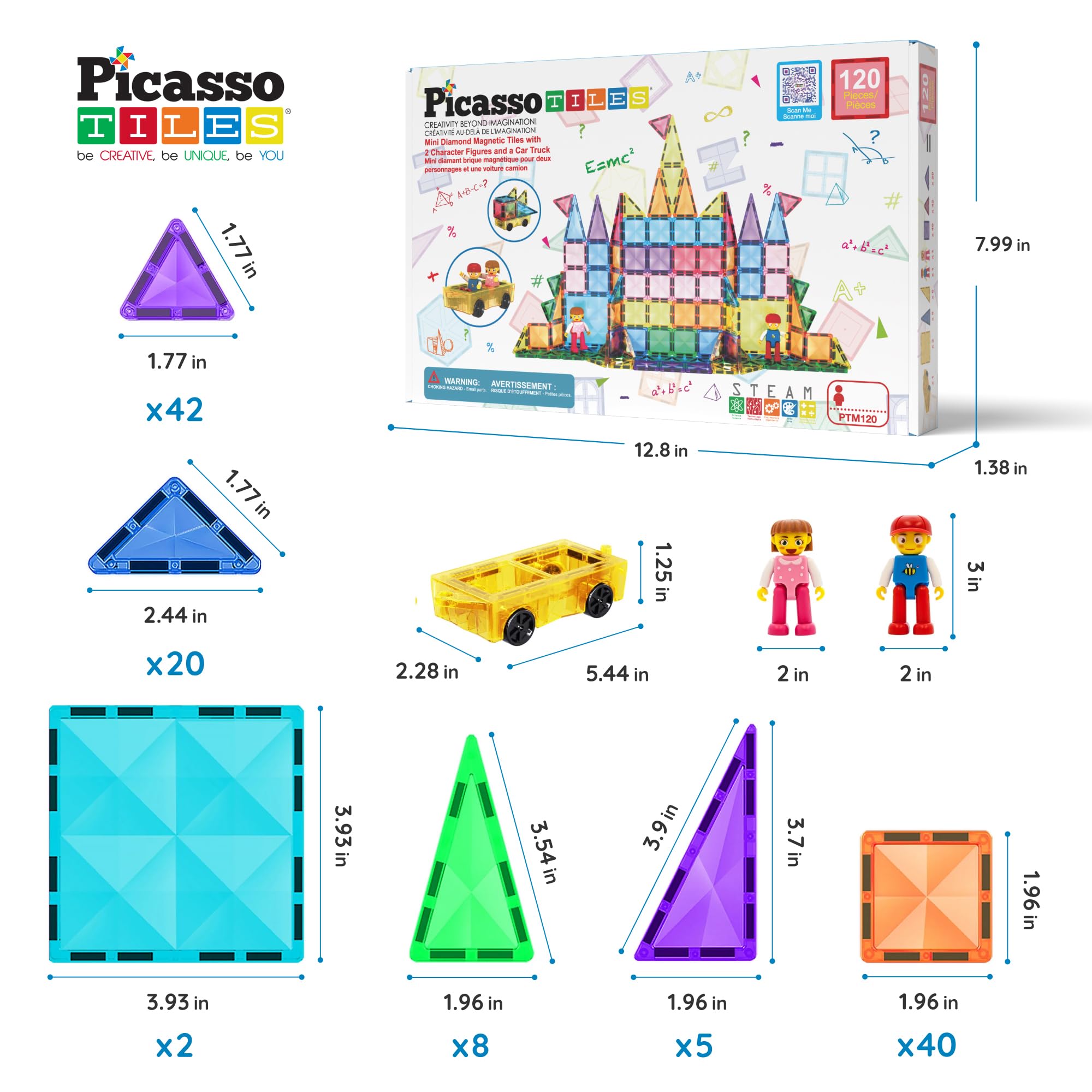 PicassoTiles compact construction pieces offer easy cleanup after play.