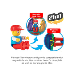 PicassoTiles compatible with major brick sets for expanded mixed-build play