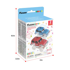 PicassoTiles detailed LED car with smooth edges for safe handling.