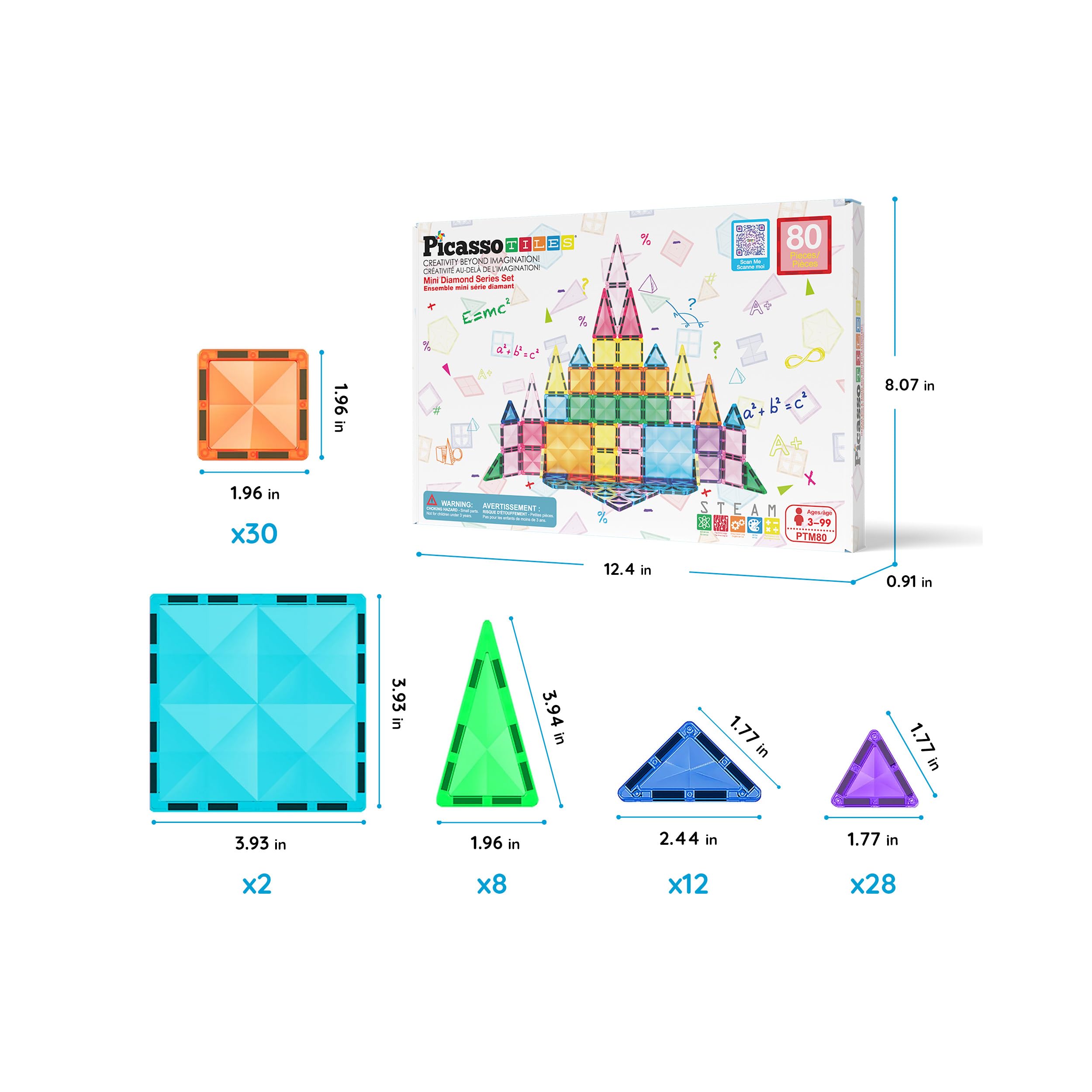 PicassoTiles diamond surface close-up for tactile exploration and vibrant colors.