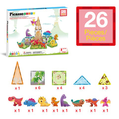 PicassoTiles Dinosaur World Stegosaurus figure enriches imaginative adventures and fine motor skills
