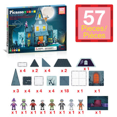 PicassoTiles double-sided printed tiles provide versatile haunted builds.