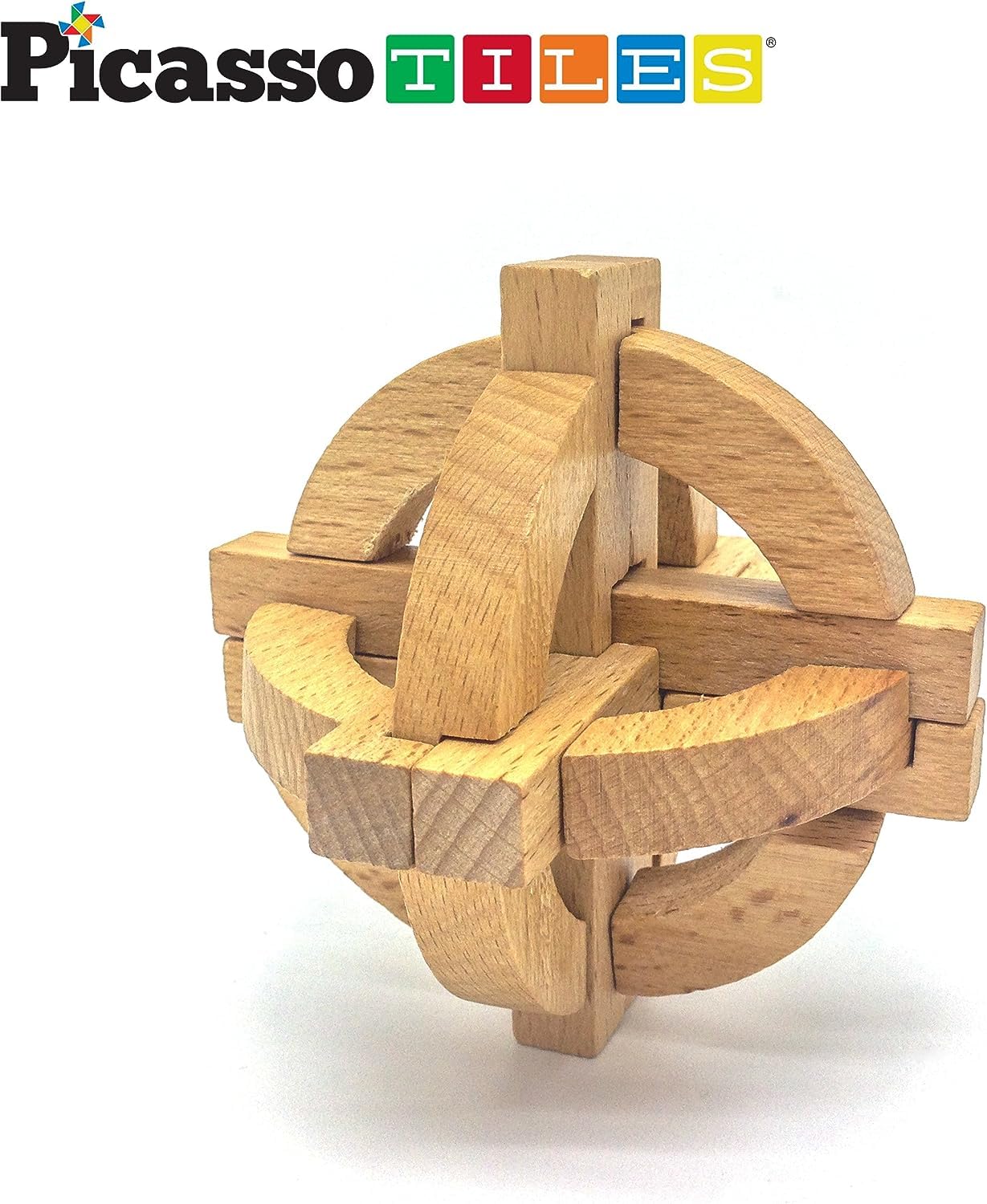 PicassoTiles educational-puzzle wooden set emphasizes STEM learning through hands-on exploration