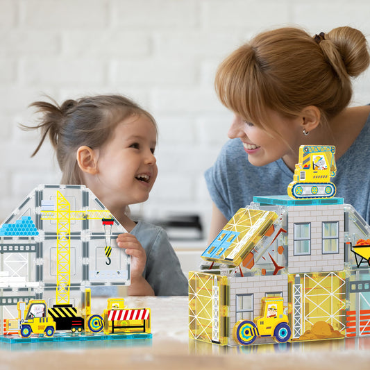 PicassoTiles excavator engages kids in pretend-site play and engineering exploration
