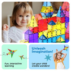 PicassoTiles family play session illustrating collaborative building and shared achievement.