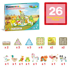 PicassoTiles farm-animal-duck: durable character for role-play and color matching