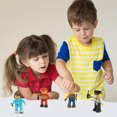 PicassoTiles firefighter figure supports heroic pretend play and role‑play scenarios.