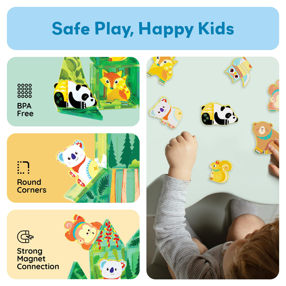PicassoTiles owl magnet encourages imaginative problem solving at night-themed play.