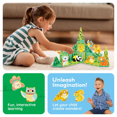 PicassoTiles panda magnet inspires calm forest storytelling and pretend play.