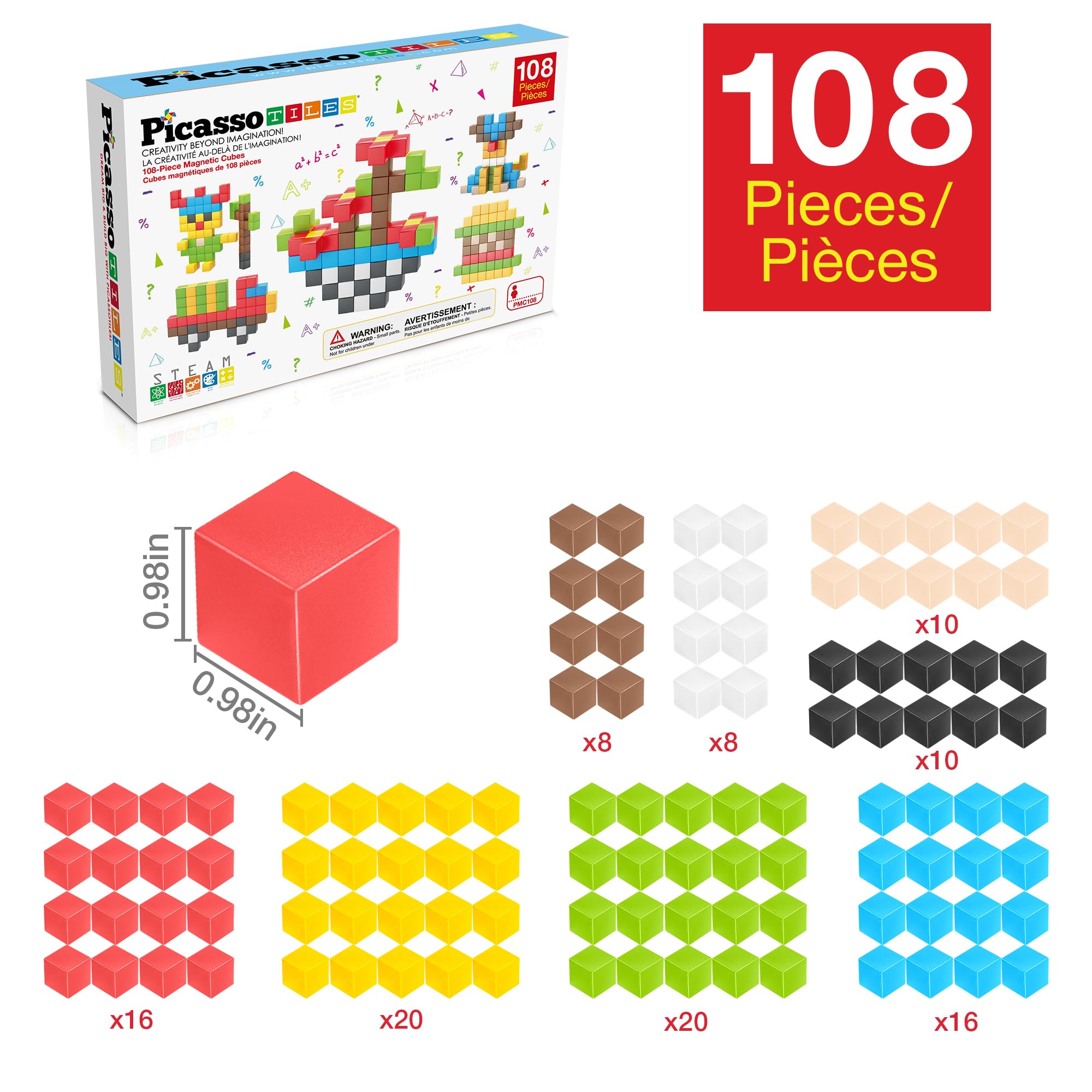 PicassoTiles geometric shapes help kids explore geometry and counting.