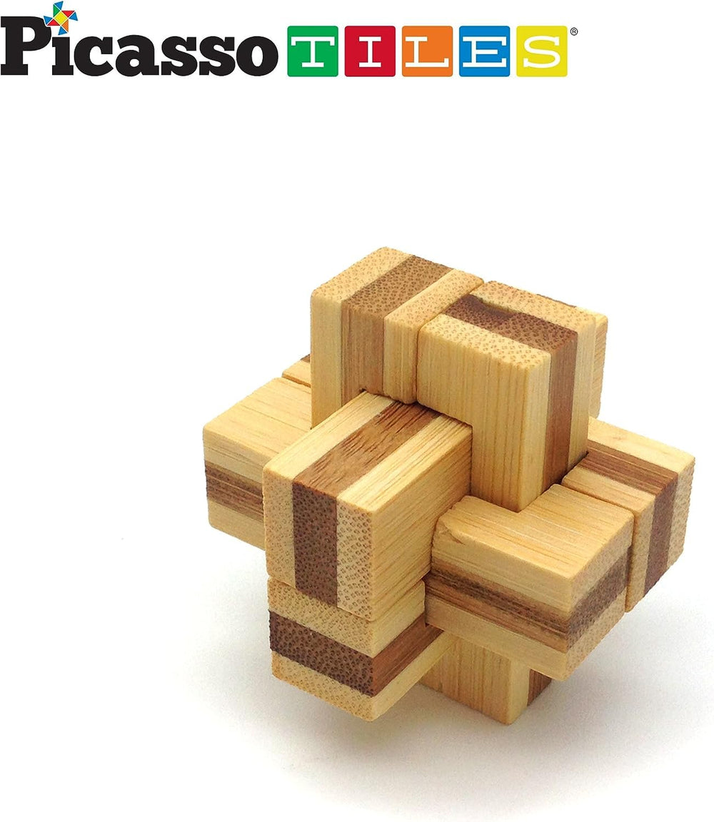 PicassoTiles globe puzzle wooden expands spatial awareness through rotating interlocks