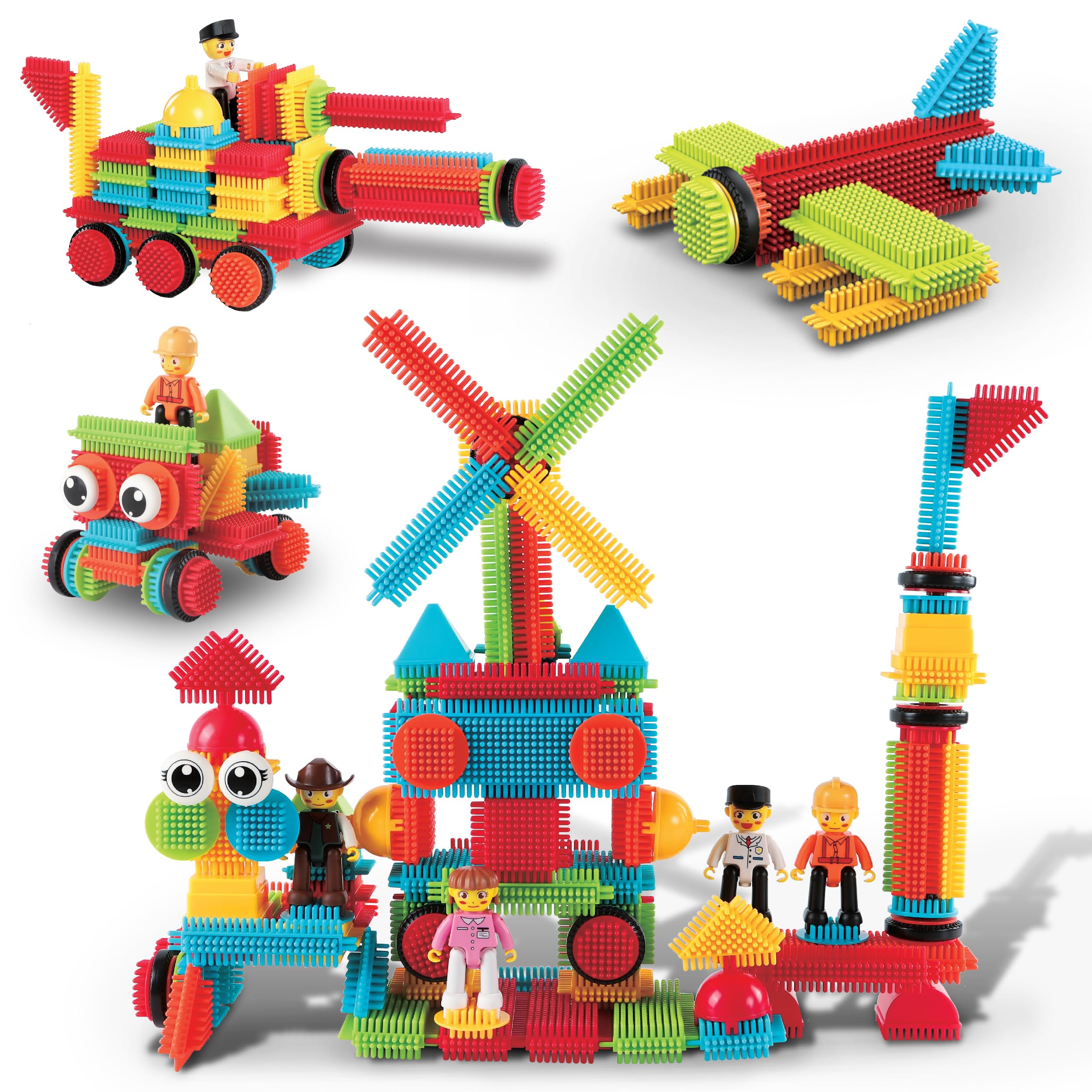 PicassoTiles hedgehog blocks texture provides tactile feedback for imaginative play