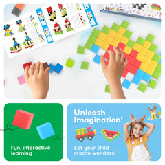 PicassoTiles ideabook with 50+ designs inspires quick, varied builds.